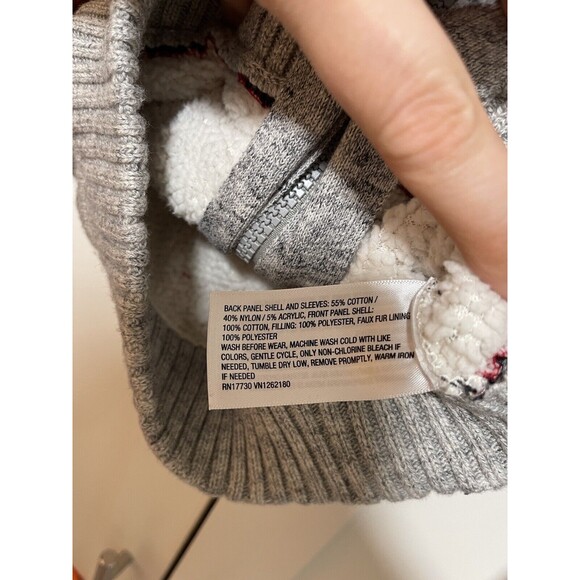 Cat & Jack Toddler Boys' Buffalo Check Sherpa Lined Zip-Up Red Jacket - Size 2T - Picture 4 of 4